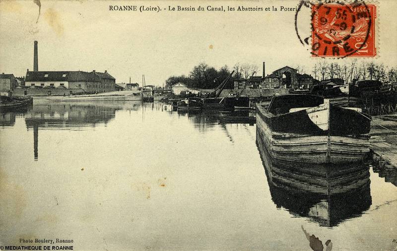 ROANNE (Loire) - Le bassin du canal, les abattoirs et la poterie