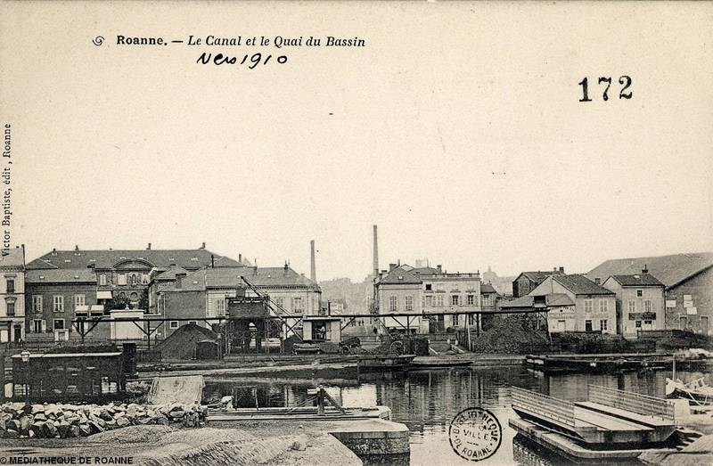 Roanne - Le canal et le Quai du Bassin - vers 1910
