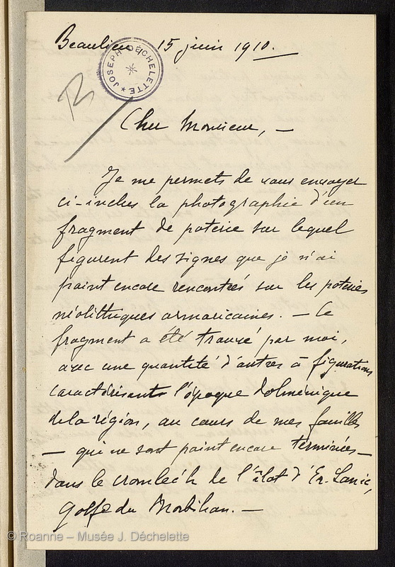 AVENEAU DE LA GRANCIERE, Paul François Marie (Lettre 06 du 15/06/1910)
