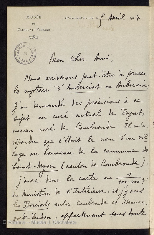 AUDOLLENT, Auguste (Lettre 32 du 05/04/1914)
