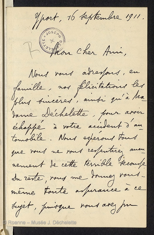 AUDOLLENT, Auguste (Lettre 26 du 16/09/1911)