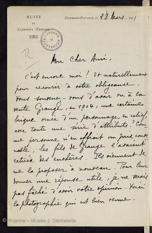 AUDOLLENT, Auguste (Lettre 24 du 28/03/1911)