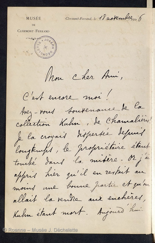 AUDOLLENT, Auguste (Lettre 12 du 18/11/1906)