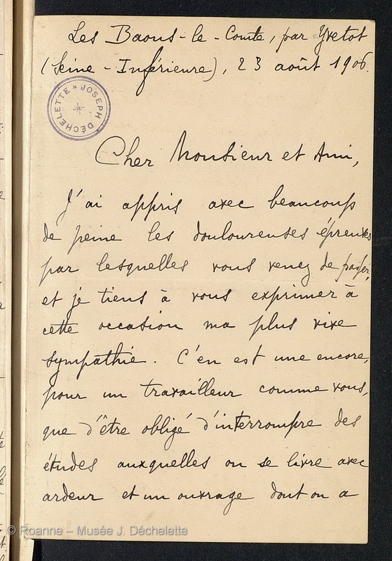 AUDOLLENT, Auguste (Lettre 09 du 23/08/1906)