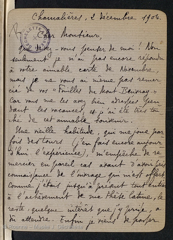 AUDOLLENT, Auguste (Lettre 02 du 02/12/1904)