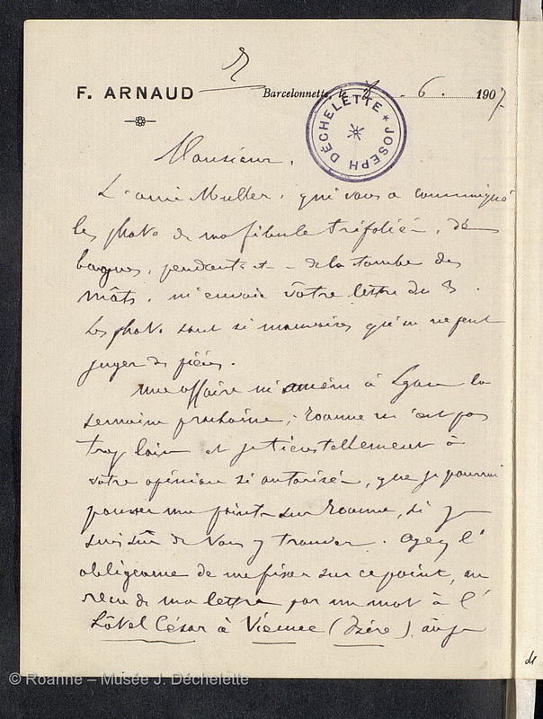 ARNAUD, François (Lettre 1)