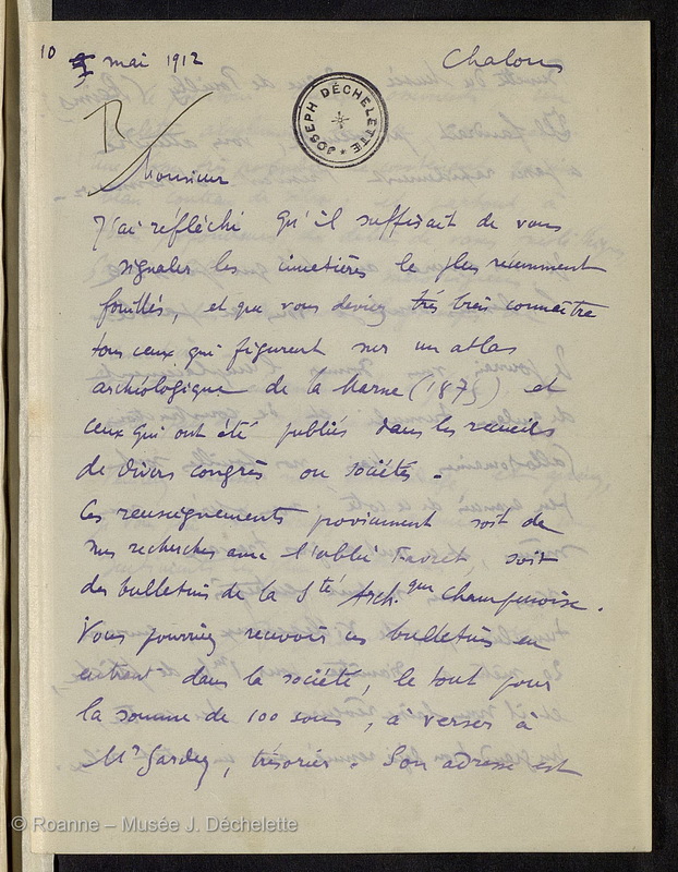 BERARD, Léon Henri Louis (Lettre 03 du 10/05/1912)
