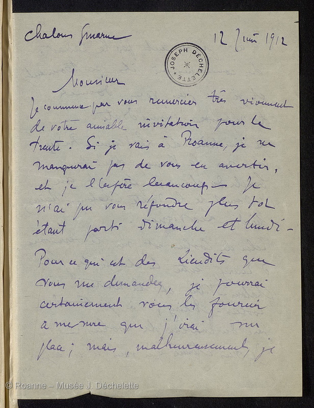 BERARD, Léon Henri Louis (Lettre 07 du 12/06/1912)