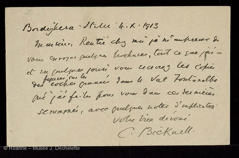 BICKNELL, C. (Lettre 3)