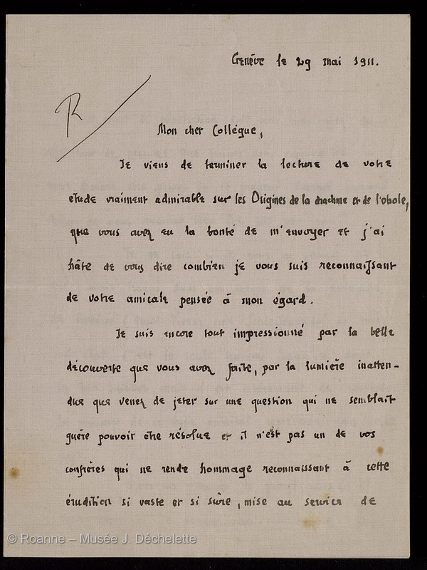 CARTIER, Alfred (Lettre 22 du 29/05/1911)