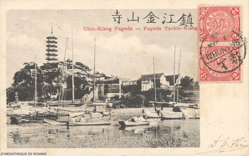 Chin-kiang Pagoda. Pagode Tschin-Kiang.