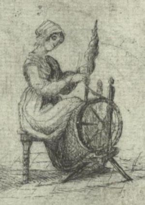 Femme filant la laine