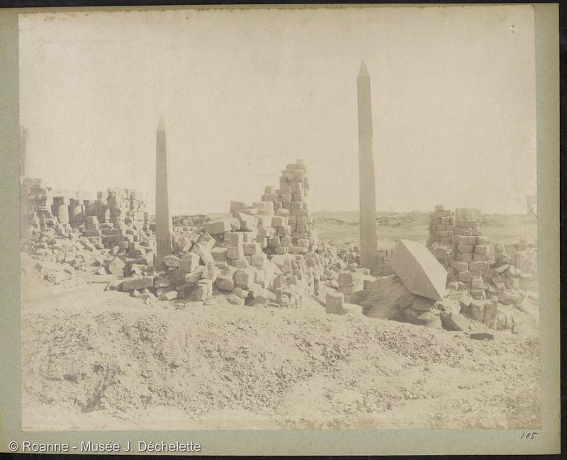 Karnak Ruines du 4me pylone et les Obélisques de Touthmes Ire et de sa fille Hatasou