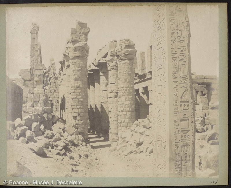 Karnak Obélisque Touthmes Ier et colonnade de la salle hypostyle