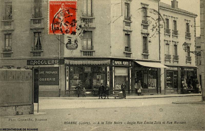 ROANNE (Loire) - A la Tête Noire - Angle rue Emile Zola et rue Mulsant
