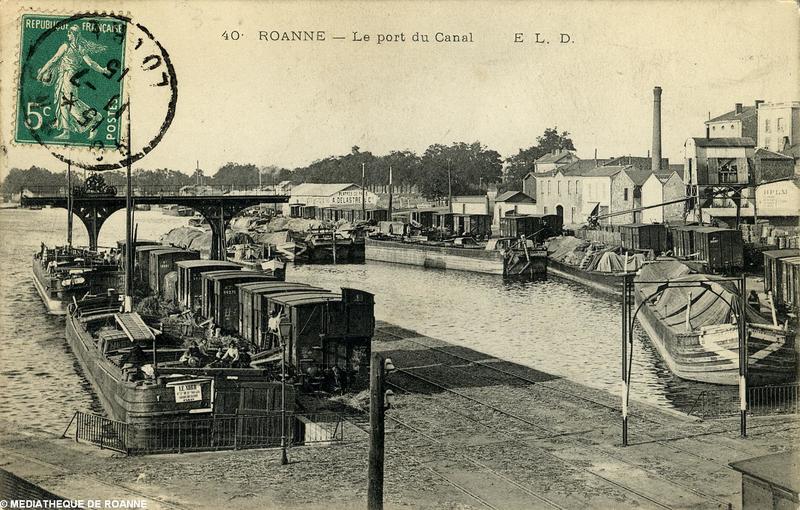 ROANNE - Le port du canal