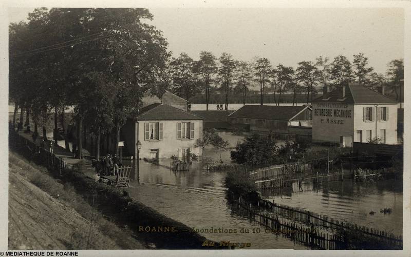 ROANNE - Inondations du 10 octobre 1907 - Au Rivage