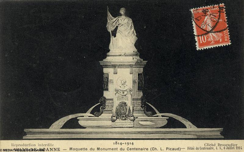 Ville de Roanne - 1814-1914 - Maquette du monument du centenaire (Ch. L. Picaud) - Fêtes du centenaire, 4, 5, 6 juillet 1914