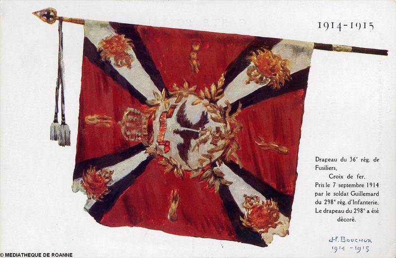 1914-1915 - drapeau du 36e rég. de Fusiliers