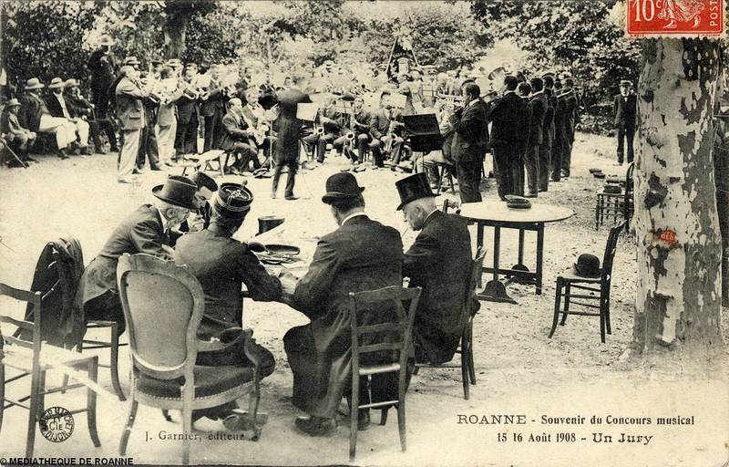 ROANNE - Souvenir du concours musical - 15 & 16 août 1908 - Un jury