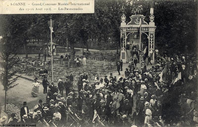 ROANNE - Grand concours musical international des 15-16 août 1908 - Les Promenades