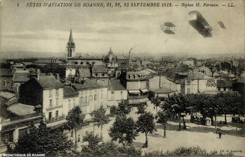 Fêtes d'aviation de Roanne - 21,22 et 23 septembre 1912 - Biplan H. Farman