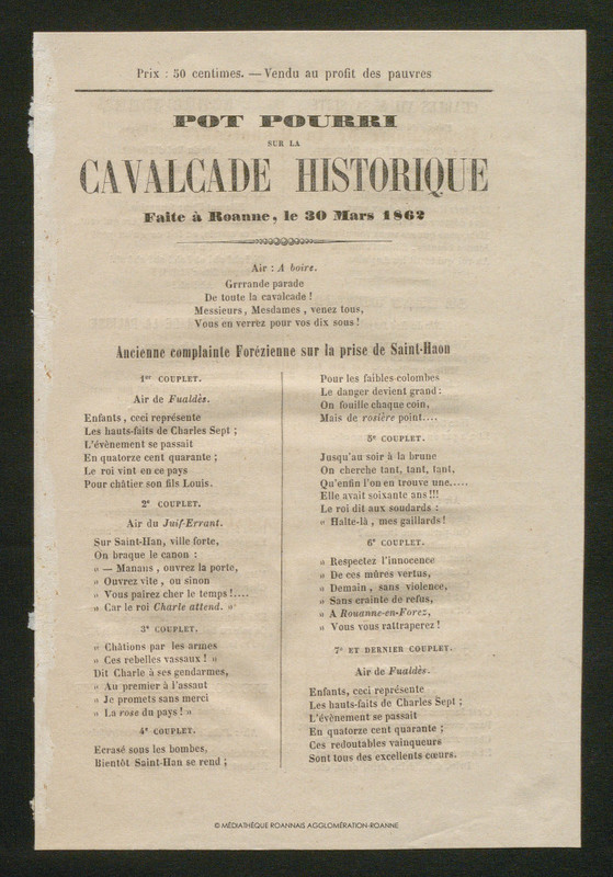 L'Écho Roannais du 30 mars 1862