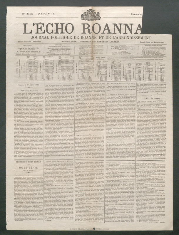L'Écho Roannais du 30 janvier 1870