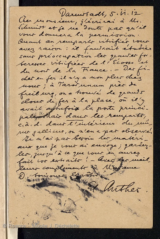 ANTHES, Eduard Georg (Lettre 11 du 05/11/1912)