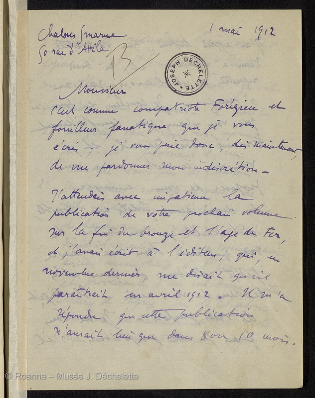 BERARD, Léon Henri Louis (Lettre 01 du 01/05/1912)