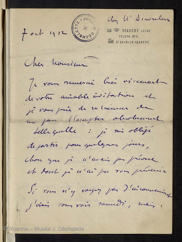 BERARD, Léon Henri Louis (Lettre 08 du 07/10/1912)