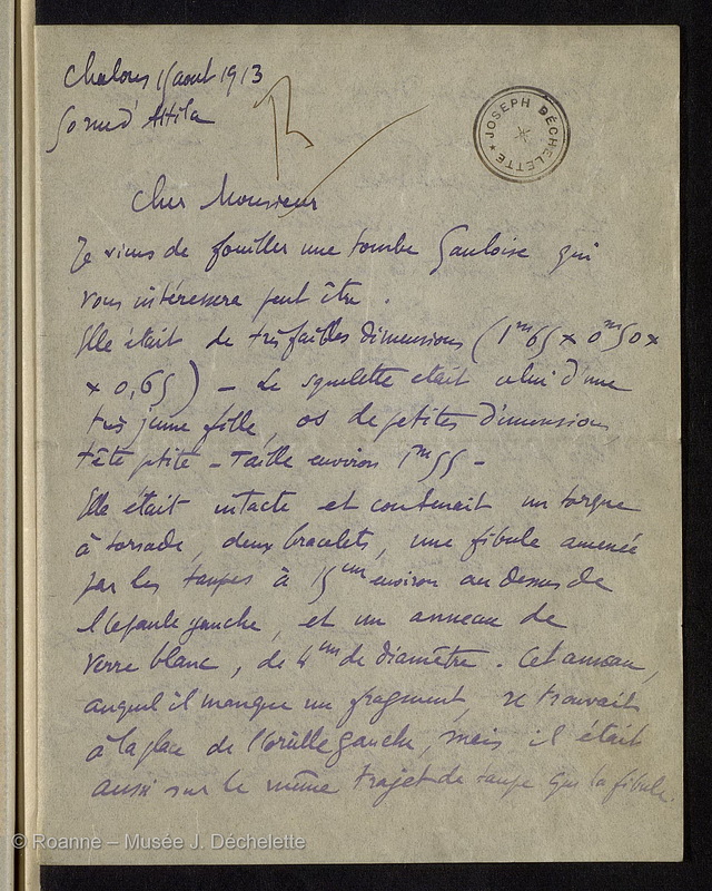 BERARD, Léon Henri Louis (Lettre 16 du 15/08/1913)