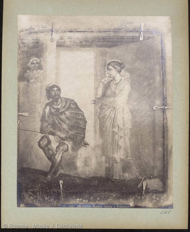 Affresco di Pompei. Ulisse e Penelope. (Fresque de Pompei. Ulysse et Pénélope)