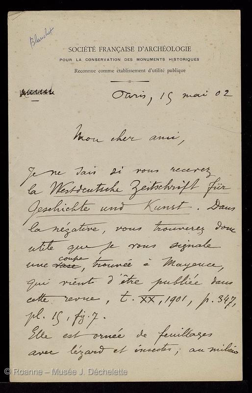 BLANCHET, Adrien (Lettre 43 du 15/05/1902)