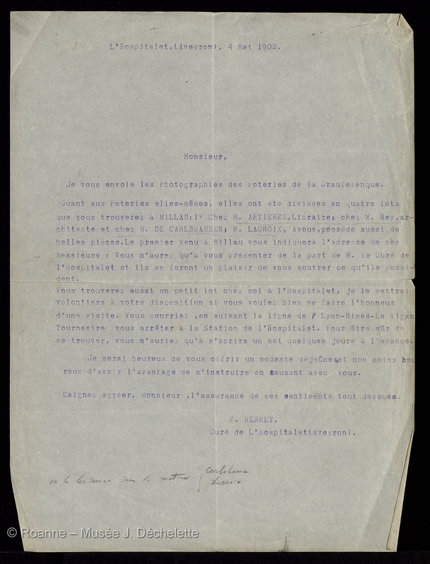 HERMET, Frédéric, abbé (Lettre 12 du 04/05/1902)
