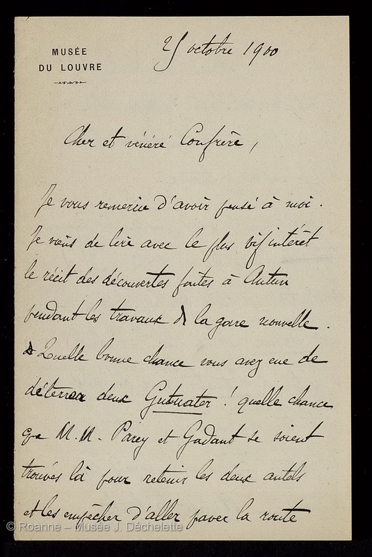 HERON de VILLEFOSSE, Antoine (Lettre 53 du 25/10/1900)