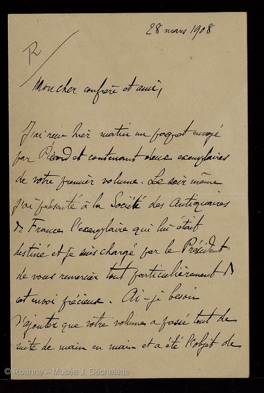 HERON de VILLEFOSSE, Antoine (Lettre 51 du 28/03/1908)