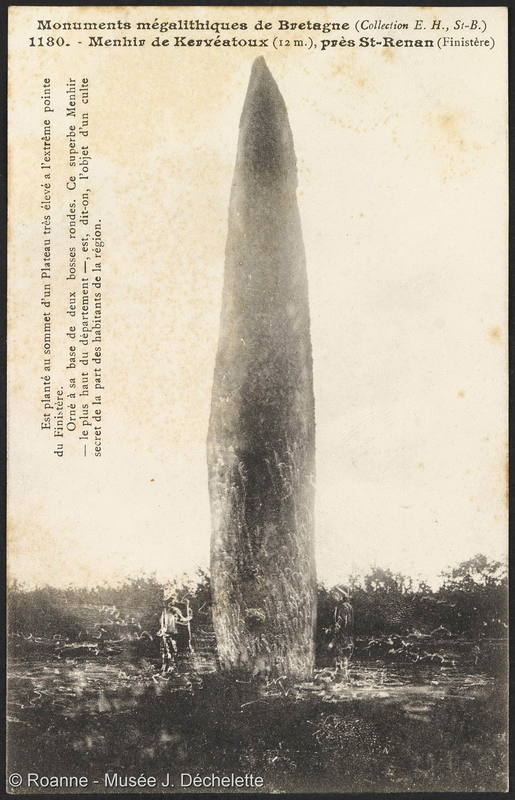 Menhir de Kervéatoux (12 m.), près St-Renan (Finistère)