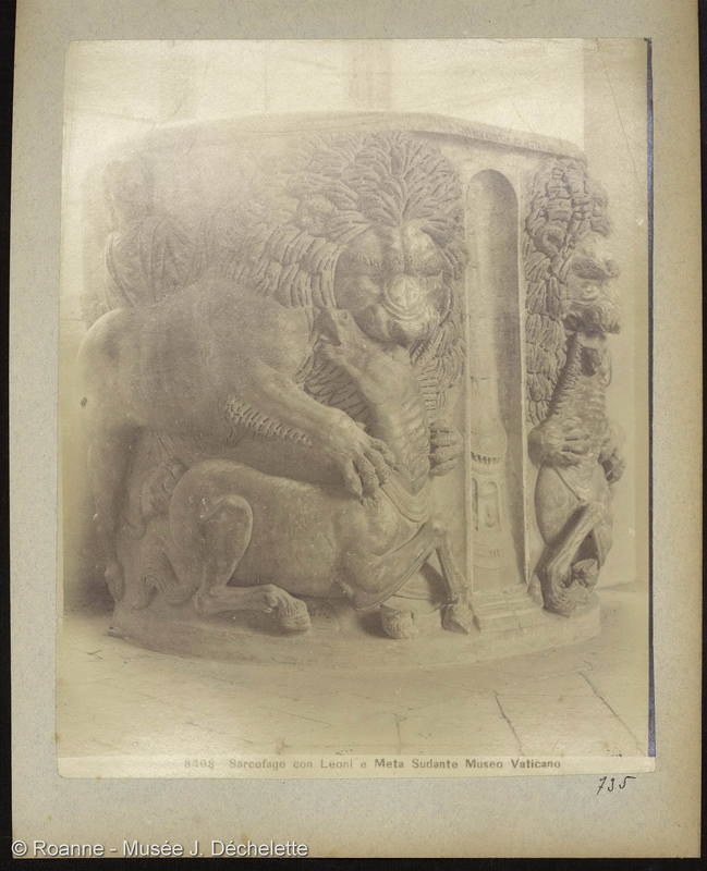 Sarcofago con Leoni e Meta Sudante. Museo Vaticano. (Sarcophage aux lions. Musée du Vatican)