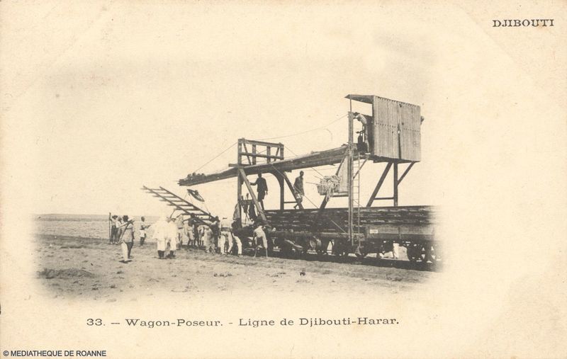 DJIBOUTI. Wagon-Poseur. Ligne de Djibouti-Harar.