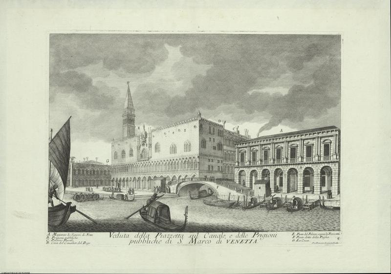 Veduta della Piazzetta sul Canale, e delle Prigioni pubbliche di S. Marco di Venetia