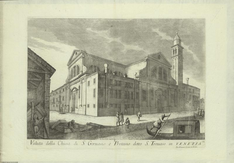 Veduta della Chiesa di S. Gervasio e Protasio detto S. Trovaso in Venezia.