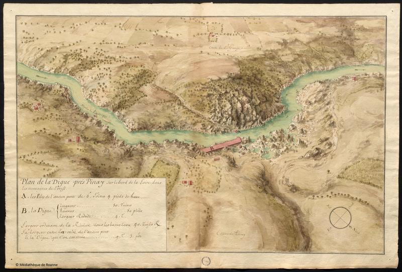 Plan de la Digue prés Pinay sur le bord de la Loire, dans les montagnes de Forest