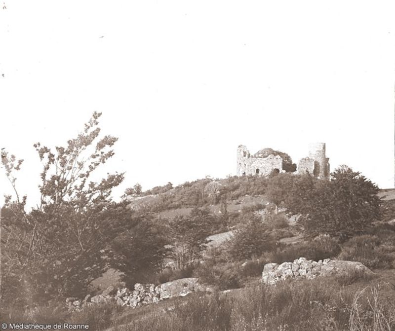 Cornes d'Urfé - Vue de la colline et des ruines qui la coiffent