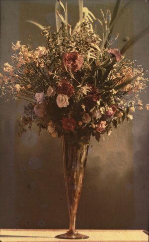 Bouquet dans un vase en verre
